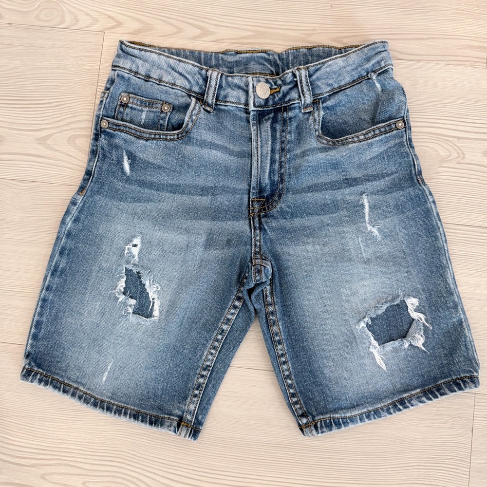 Boys Zara Blue Distressed Denim Shorts